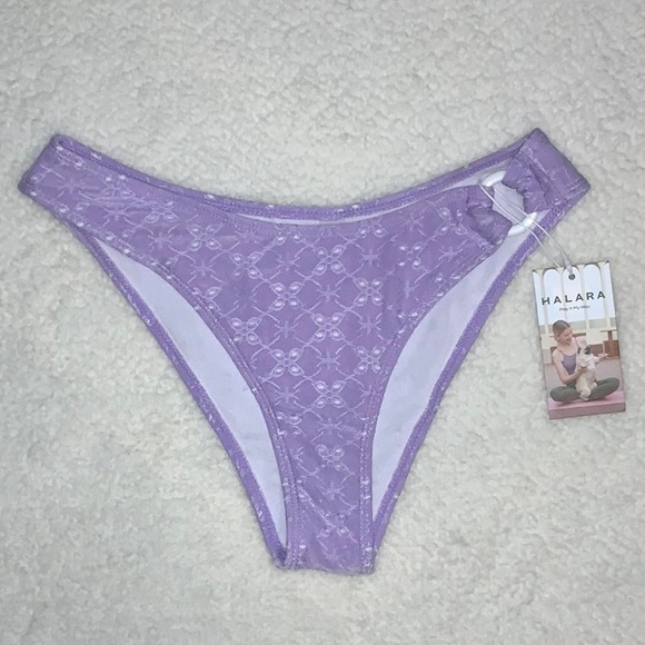 HALARA- NWT Solid Jacquard Bikini Bottom in Light Purple (Large) - Picture 3 of 11